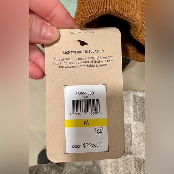 Men’s Levi's Quilted Tan Bomber Jacket Size M - Picture 5 of 9